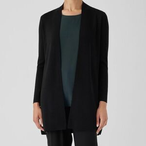 Boutique Medium Black Cardigan Long Sleeve Long Line